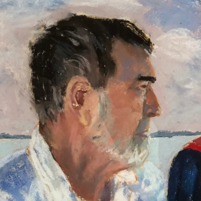 Late 20th Century Nautical Pastel Portrait Painting For Sale In Baltimore - Image 6 of 12