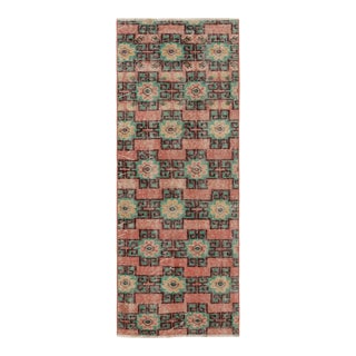 Vintage Zeki Múren Runner in Pink With Colorful Floral Patterns From Rug & Kilim For Sale