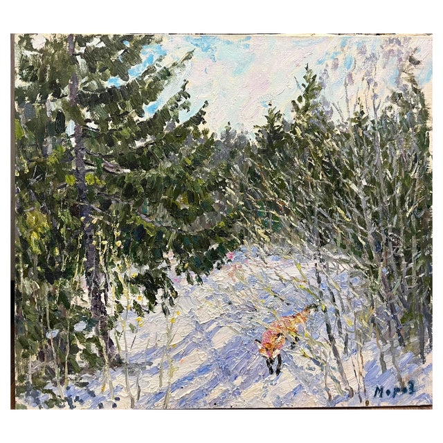 Georgij Moroz, Fox in the Snow, 2006, Oil Painting For Sale