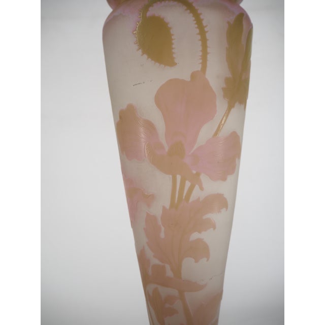 Nancy Glass Paste Vase with Poppies by Émile Galle For Sale - Image 3 of 13