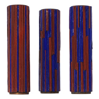 Mid-Century Modern Mosaic Pottery Vases from Ritter, 1960s, Set of 3 For Sale