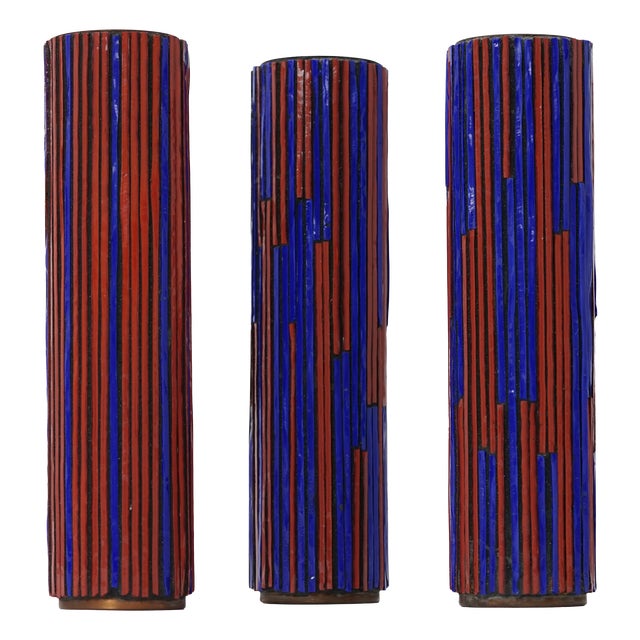 Mid-Century Modern Mosaic Pottery Vases from Ritter, 1960s, Set of 3 For Sale