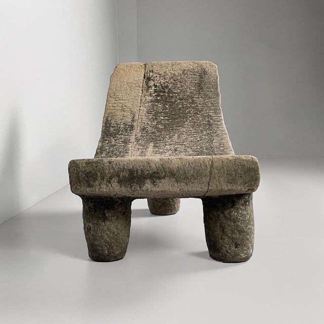 1930s Italian Art Deco Stone Stool with Three Legs, 1930s For Sale - Image 5 of 13