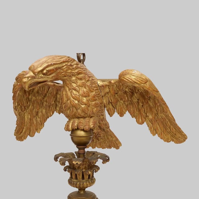 Traditional 19th Century Late Regency Alabaster and Giltwood Chandelier For Sale - Image 3 of 5