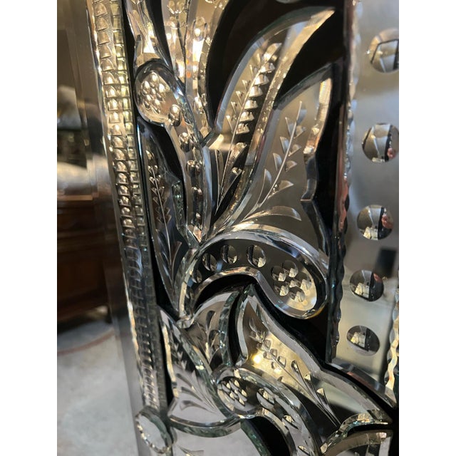 2020s Beveled Scrolled Lattice Rococo Finish Venetian Mirror For Sale - Image 5 of 5