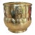 Vintage English Hand-Hammered Brass Lion Head Cachepot Jardinière For Sale