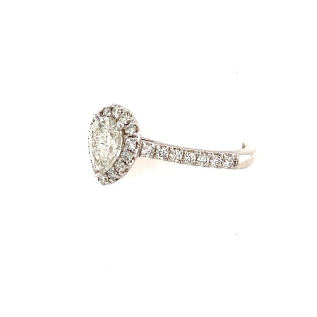 Pear Shaped Diamond Engagement Ring 14k Gold 1.19 TCW Certified, Size 4.5 For Sale - Image 10 of 10