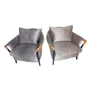 1980s Pair of Progetti Lounge Chairs by Umberto Asnago for Georgetti For Sale