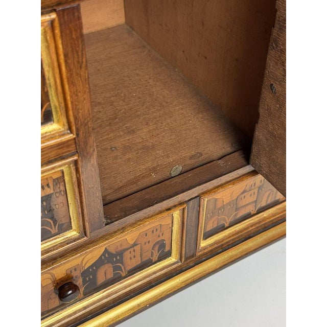 Small Art Cabinet with Achitectural Marquetry, 1700s For Sale - Image 6 of 18