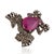 Art Deco 1890s Revival Inspired Silver & 3Ct Natural Ruby Diamond Pavé Frog Brooch Pendant For Sale - Image 3 of 14