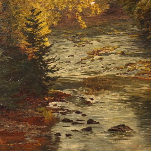 Wooden Landscape, 19th Century, Oil on Canvas, Framed For Sale - Image 4 of 13