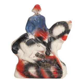 Vintage Americana Carnival Chalk Chalkware George Washington on Horseback Patriotic Sculpture / Figurine For Sale