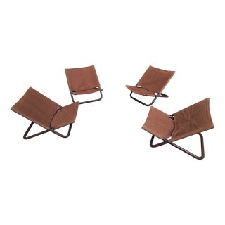 Vintage Cross Chair in Lacquered Metal and Fabric by Marcello Cuneo for Arflex, 1974 For Sale