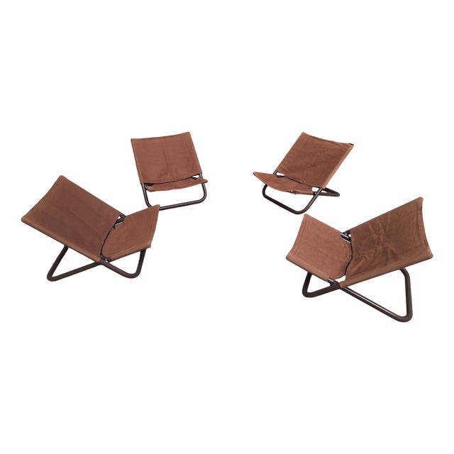 Vintage Cross Chair in Lacquered Metal and Fabric by Marcello Cuneo for Arflex, 1974 For Sale