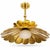 Handmade Brass Flower Chandelier, Hammered Lotus Ceiling Light, Floral Pendant Fixture, Art Deco Lighting for Living Room and Bedroom For Sale - Image 11 of 13