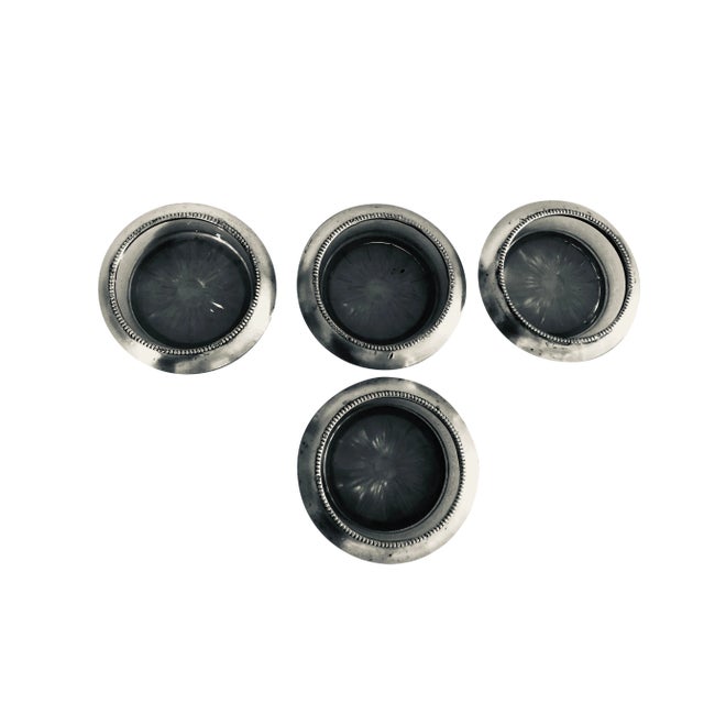 Midcentury Frank Whiting & Co.Sterling Silver Coasters S/4 For Sale