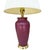 Mid-Century Modern Vintage Sang De Boeuf Oxblood Glazed Ceramic and Brass Table Lamps With Shades - a Pair For Sale - Image 3 of 10