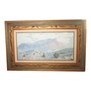Mid Century Painting Oil on Masonite Approach of Morning Signed Framed Vintage