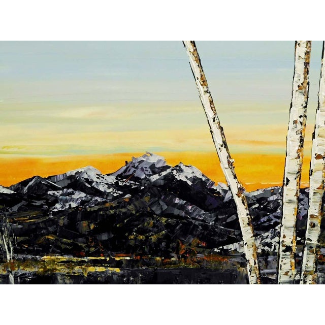 Maya Eventov "Purple Range" Original Acrylic on Canvas, H.Signed Adl031011-01 For Sale - Image 4 of 7