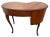 Brown Vintage French Desk Kidney Shaped Vanity Three Carved Drawers Inlays Petite Size For Sale - Image 8 of 13
