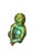 Zsolnay Vintage Zsolnay Hand Crafted Pottery Small Children Sitting & Holding Basket, Eosin Iridescent Green Glaze For Sale - Image 4 of 11