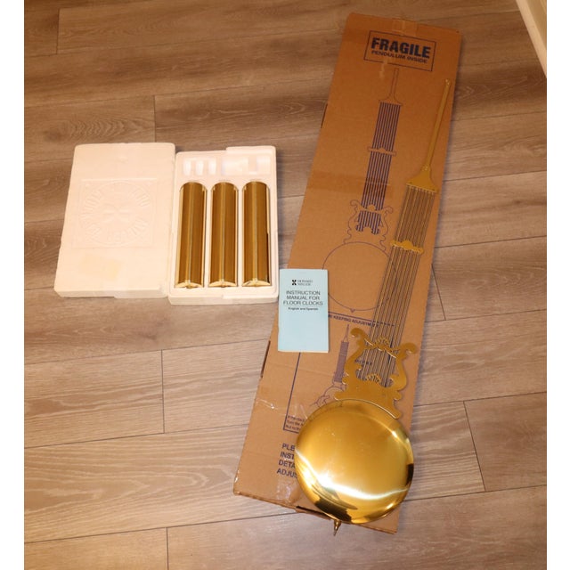 Howard Miller 68th Anniversary Grandfather Clock – Windsor Cherry – Illuminated Moon Dial – Unused For Sale - Image 6 of 14