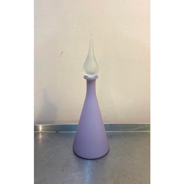 Purple Satin Glass Genie Bottle Vase For Sale - Image 4 of 4