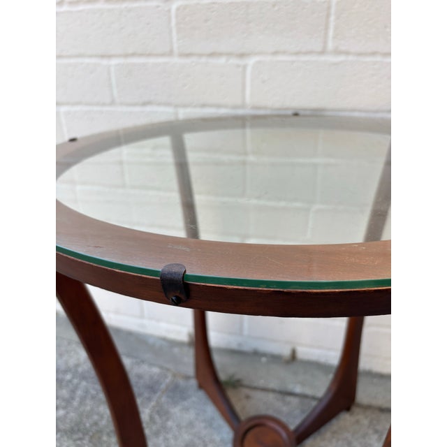Danish, mid-century modern Atomic Side Table. Glass top. Excellent condition. Minimal household wear. Lightweight and...