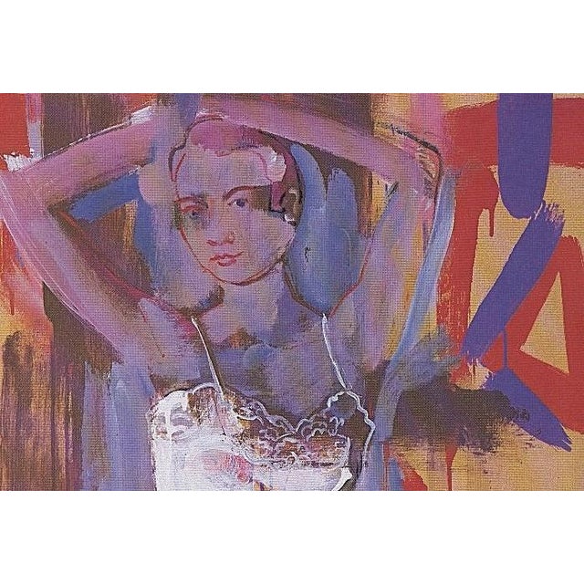 This is a vintage 1984 lingerie fashion illustration that appeared in a French magazine of the time. It is NOT a recent...