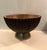 Brown 1970s Fluted Wood on Gold Pedestal Bowl For Sale - Image 8 of 11