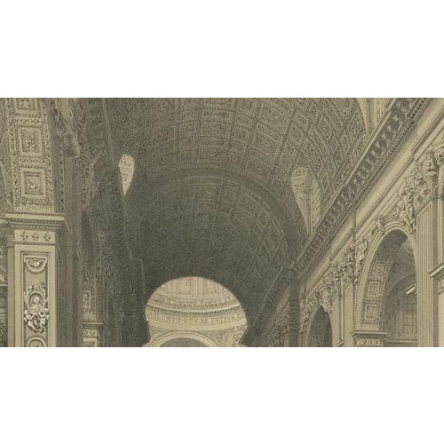 Mid 19th Century After Bayot, Interior of St. Peter's Basilica, Vatican, Rome, 1869, Lithograph For Sale - Image 5 of 10