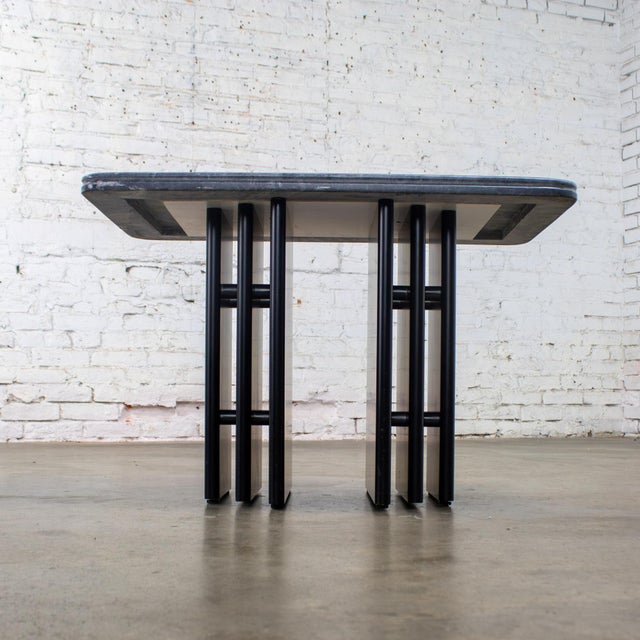 Late 20th Century Scandinavian Post Modern End or Side Table Marble Rectangle Top by Bendixen Designs Made in Denmark For Sale - Image 6 of 18