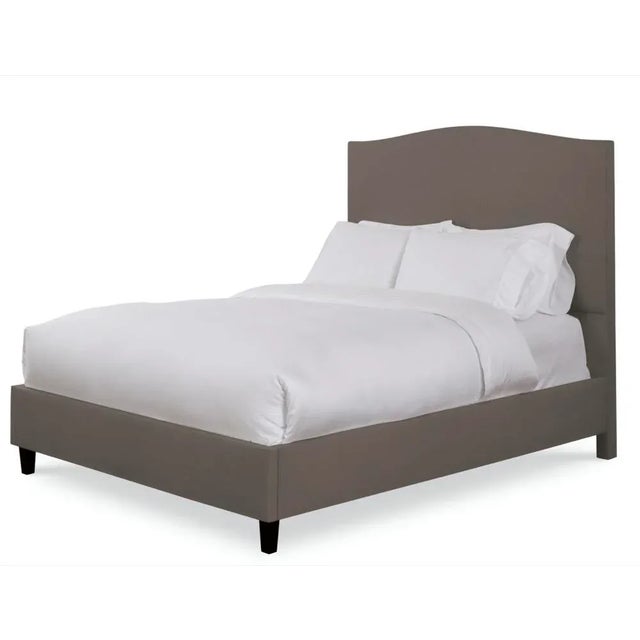 Modern Hazel California King Bedframe, Mushroom Velvet For Sale - Image 3 of 4
