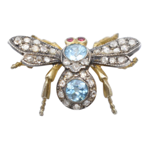 Late 20th Century Silver and Gold Bug Brooch