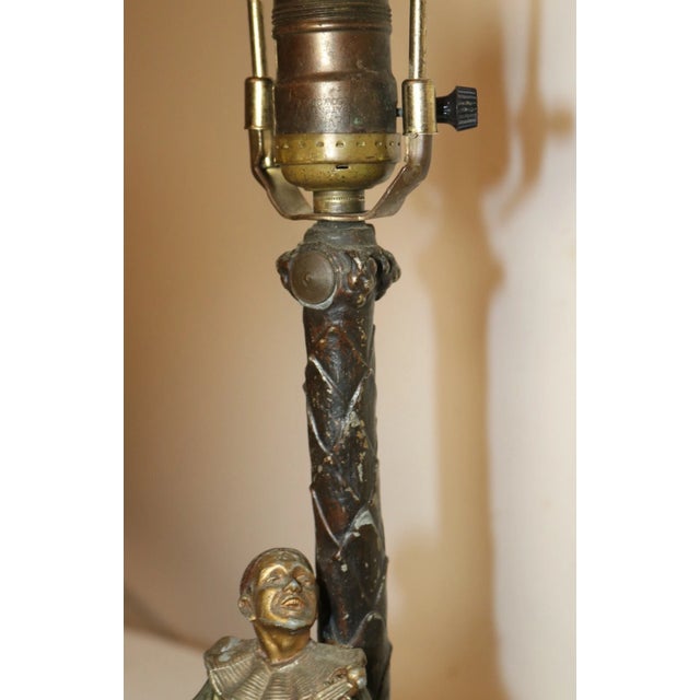 Antique Austrian Figural Bronze Patinated Electric Clown Candelabra Lamp Light For Sale In New York - Image 6 of 12