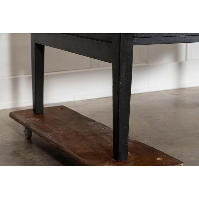 Ebonised English Pine Worktable or Kitchen Island, 19th Century For Sale - Image 12 of 14