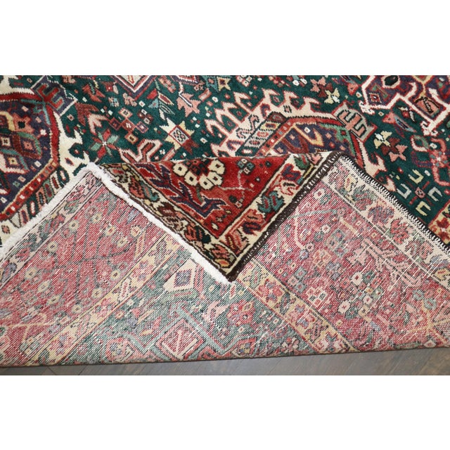 Emerald Green Vintage Persian Heriz rug no. 10949 For Sale - Image 13 of 13