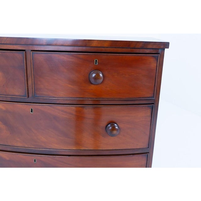 Victorian Mahogany Bow Front Chest of Drawers, 1860s For Sale - Image 6 of 7