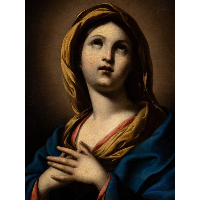 After Elisabetta Sirani, Virgin in Prayer, 1600s, Oil Painting For Sale - Image 6 of 7