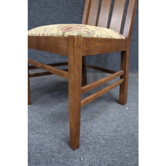 Set of 4 Stickley Mission Oak Dining Chairs For Sale - Image 12 of 15