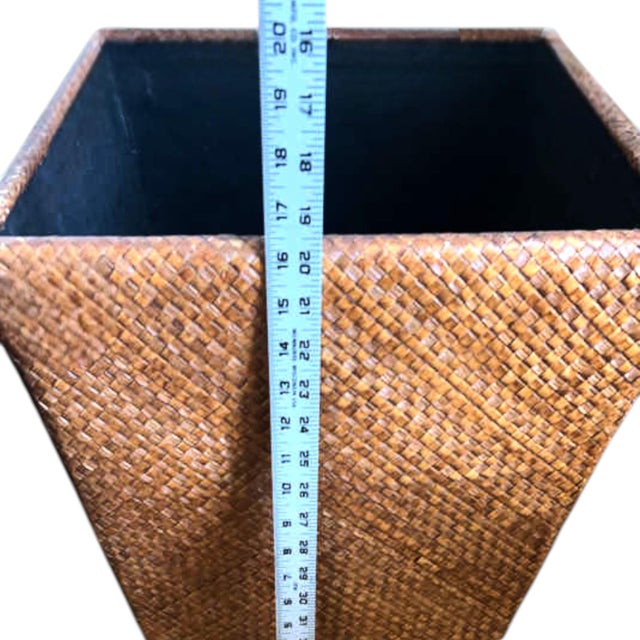 Handwoven Rattan Storage Ottoman With Lid, Shoe Storage Bench for Entryway For Sale - Image 10 of 11