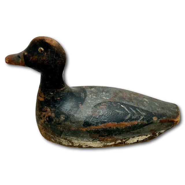 Antique American Rustic Much Used & Aged Hand Carved & Painted Wood Duck Hunters Working Decoy Circa Early 1900s For Sale - Image 18 of 18