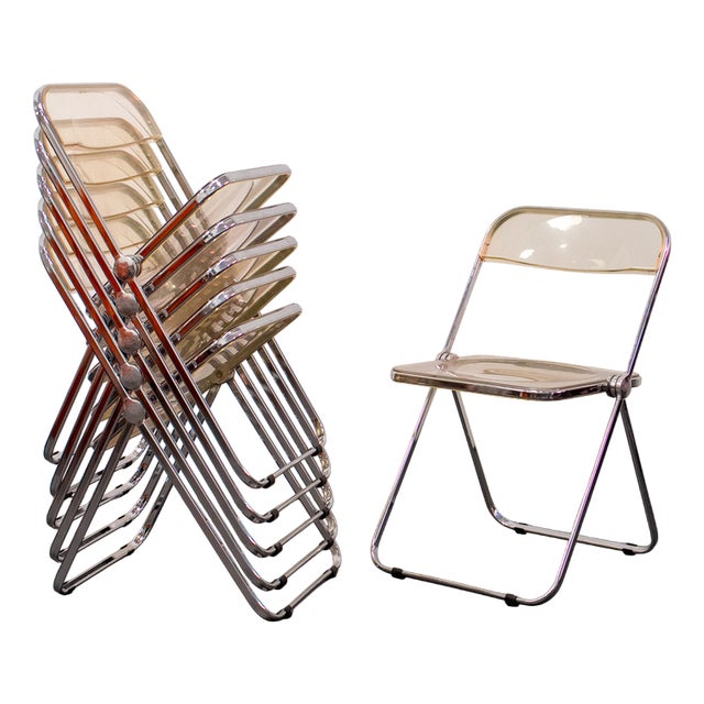 Plia Chairs by Giancarlo Piretti for Castelli / Anonima Castelli, 1970s, Set of 6 For Sale