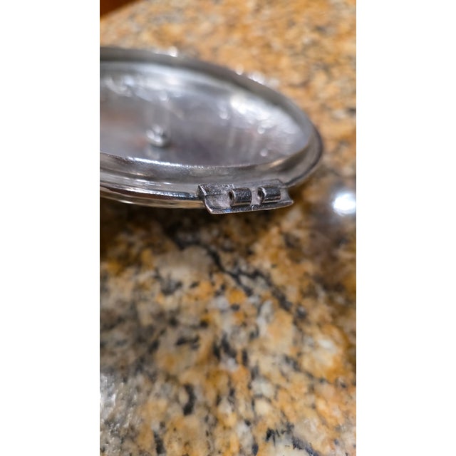 Silver Vintage English SIlver-plated Hinged Biscuit Jar (Biscuit Barrell)/ Ice Bucket For Sale - Image 8 of 11