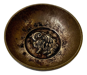 Aries Zodiac Dish in Bronze by Svend Lindhart, 1962