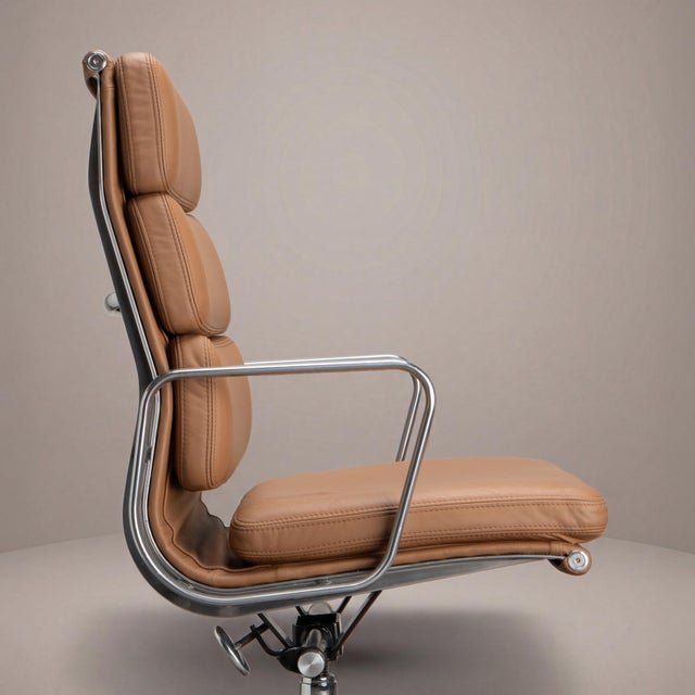 Eames Soft Pad Executive Chairs in Butterscotch Leather by Herman Miller For Sale - Image 10 of 13