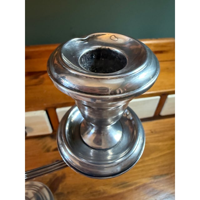 Statement Circa 1930 Gorham Convertible Silver-Plate Triple Candelabras - A Pair For Sale - Image 15 of 18