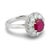 Vintage 1.61 Carat Ruby Diamond Platinum Cluster Ring, Size 6.75 For Sale - Image 4 of 6