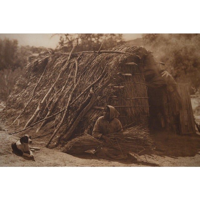 American Edward S. Curtis "Diegueño House at Campo" Gampi Tissue Photogravure, 1926, Cardozo Collection For Sale - Image 3 of 9