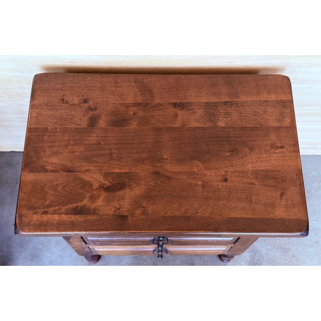 Early 20th Century Early 20th Century Spanish Nightstands with Drawer and Iron Hardware, A Pair For Sale - Image 5 of 18